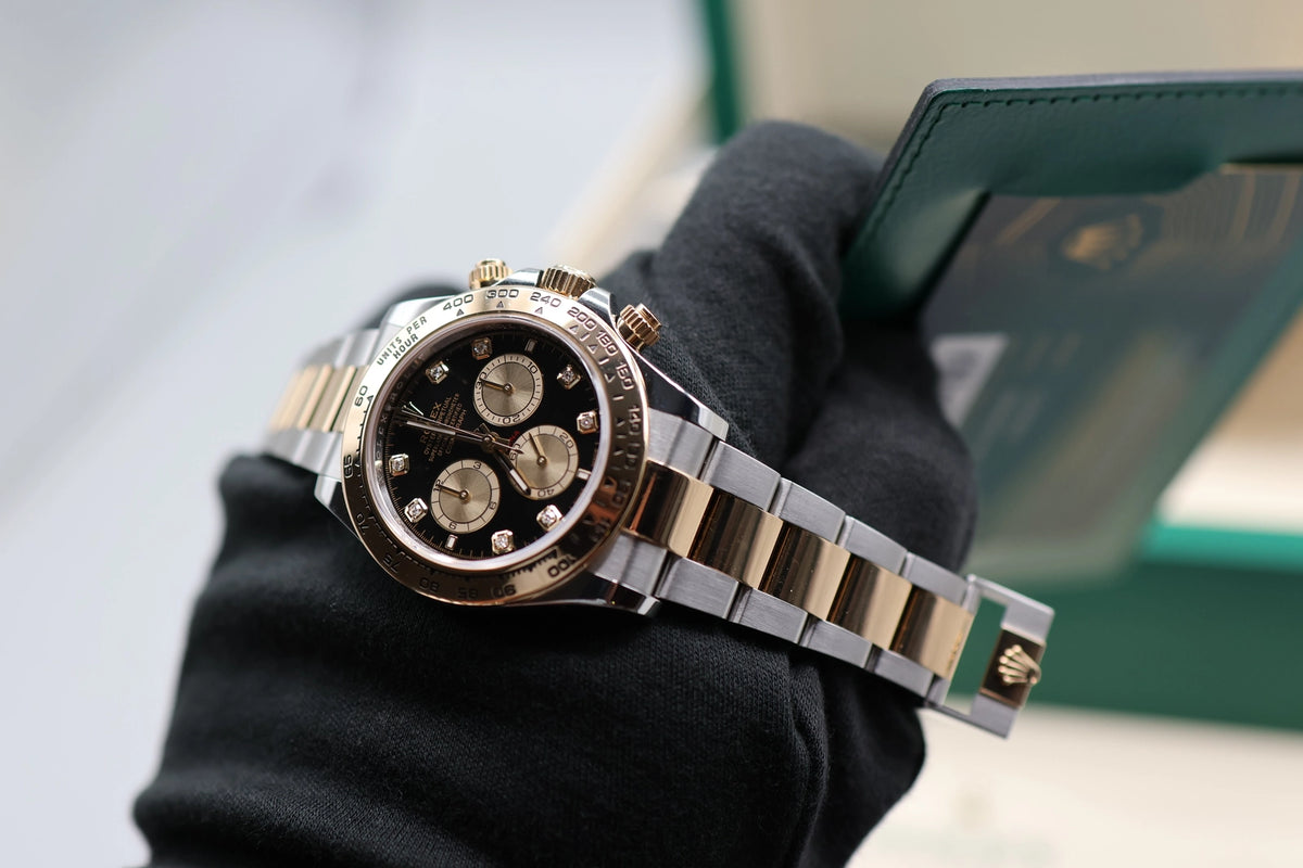 Rolex Daytona Black And Golden Diamond Dial on Oyster 126503