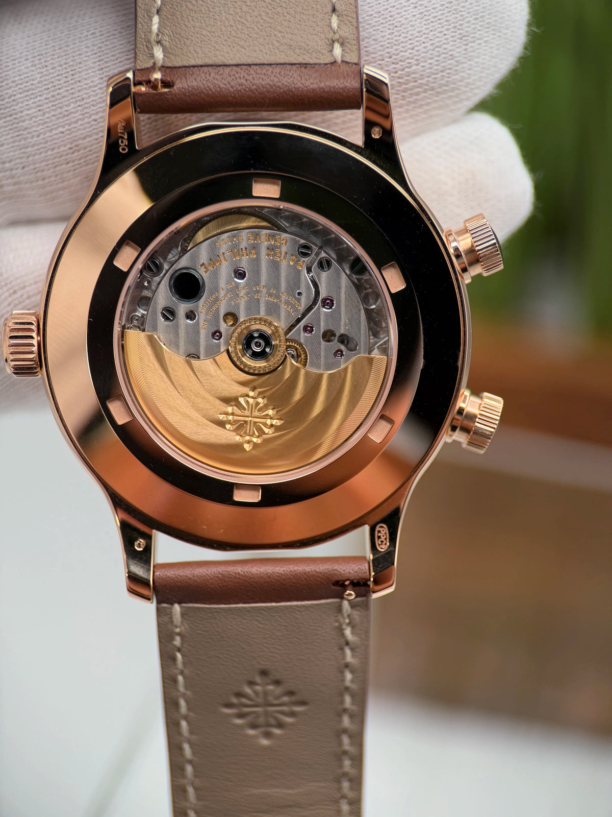 Patek Philippe Complications Calatrava Pilot Travel Time Brown Sunburst Dial on Strap 5524R-001 Complete